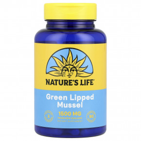 Nature's Life, Зеленые мидии, 90 капсул (500 мг на капсулу) - описание | фото