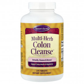 Nature's Secret, Multi-Herb Colon Cleanse™, добавка для очищения кишечника, 275 таблеток - описание | фото