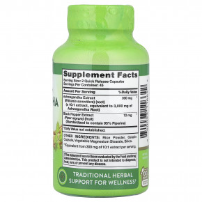 Nature's Truth, ашваганда, 90 капсул с быстрым высвобождением в Москве - eco-herb.ru | фото