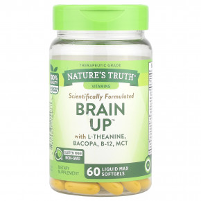 Nature's Truth, Brain Up ™, с L-теанином, бакопой, витамином B-12, MCT, 60 мягких таблеток Liquid Max в Москве - eco-herb.ru | фото