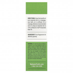 Nature's Truth, чистое эфирное масло, освежающая перечная мята, 15 мл (0,51 жидк. унции) в Москве - eco-herb.ru | фото