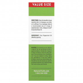 Nature's Truth, Чистое эфирное масло, освежающая перечная мята, 59 мл (2 жидк. унц.) в Москве - eco-herb.ru | фото