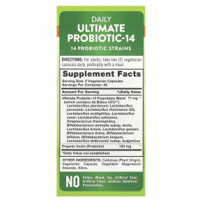 Nature's Truth, Daily Ultimate Probiotic-14, 25 млрд КОЕ, 60 вегетарианских капсул в Москве - eco-herb.ru | фото