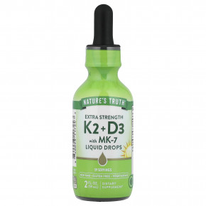Nature's Truth, K2 и D3 с MK-7 в виде капель, 59 мл (2 жидк. унции) в Москве - eco-herb.ru | фото