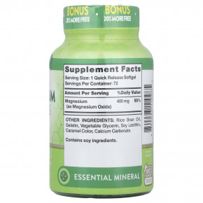 Nature's Truth, магний, 400 мг, 72 капсулы с быстрым высвобождением в Москве - eco-herb.ru | фото
