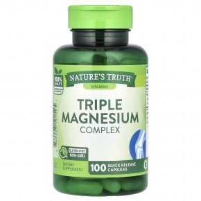 Nature's Truth, Triple Magnesium Complex, 100 капсул быстрого действия в Москве - eco-herb.ru | фото