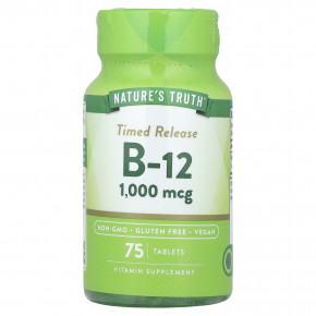 Nature's Truth, Vitamins, B12 с замедленным высвобождением, 1000 мкг, 75 таблеток в Москве - eco-herb.ru | фото