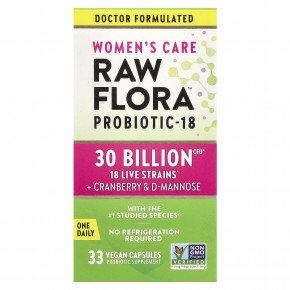 Nature's Truth, Women's Care, пробиотик-18 RAW Flora ™, 33 веганские капсулы - описание