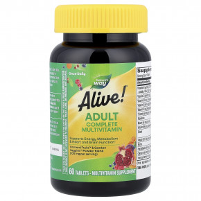 Nature's Way, Alive!®, полный мультивитаминный комплекс для взрослых, 60 таблеток в Москве - eco-herb.ru | фото