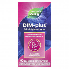 Nature's Way, DIM-Plus™, добавка с дииндолилметаном, 60 веганских капсул - описание