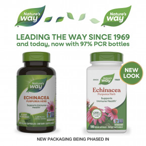 Nature's Way, эхинацея пурпурная, 180 веганских капсул (400 мг в 1 капсуле) в Москве - eco-herb.ru | фото