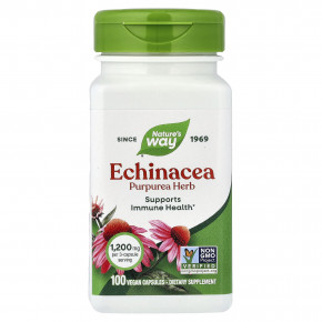 Nature's Way, эхинацея, пурпурная трава, 100 веганских капсул (0,4 мг в 1 капсуле) - описание