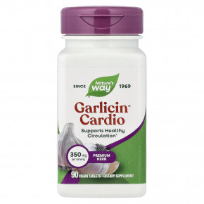 Nature's Way, Garlicin Cardio®, 350 мг, 90 веганских таблеток - описание | фото