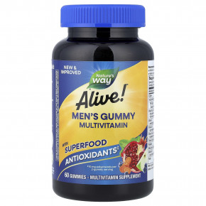 Nature's Way, жевательные мультивитамины для мужчин от Alive!®, фруктовые, 60 жевательных таблеток - описание | фото