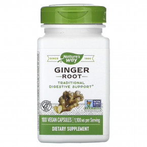 Nature's Way, Ginger Root, 550 mg, 100 Vegan Capsules - описание