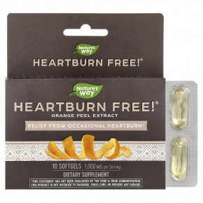Nature's Way, Heartburn Free!®, 1000 мг, 10 капсул - описание | фото