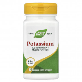 Nature's Way, калий, 85 мг, 100 капсул - описание | фото