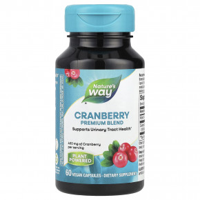 Nature's Way, клюква, смесь премиального качества, 400 мг, 60 веганских капсул - описание | фото