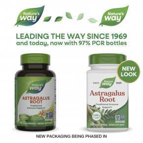 Nature's Way, корень астрагала, 100 веганских капсул (470 мг в 1 капсуле) в Москве - eco-herb.ru | фото