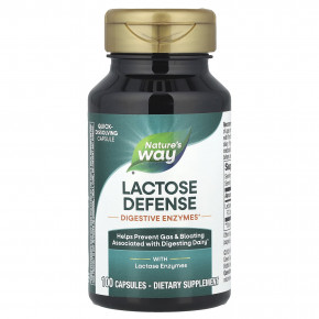 Nature's Way, Lactose Defense, добавка для расщепления лактозы, 100 капсул (230 мг в 1 капсуле) - описание | фото