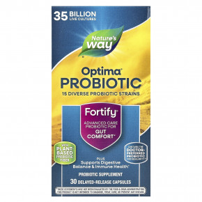 Nature's Way, Optima® Probiotic, Fortify®, для кишечника, 35 млрд, 30 капсул с отсроченным высвобождением - описание | фото