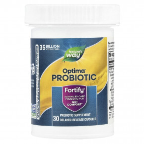 Nature's Way, Optima® Probiotic, Fortify®, для кишечника, 35 млрд, 30 капсул с отсроченным высвобождением в Москве - eco-herb.ru | фото