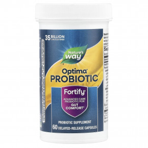 Nature's Way, Optima® Probiotic, Fortify®, комфорт для кишечника, 35 млрд, 60 капсул с отсроченным высвобождением в Москве - eco-herb.ru | фото