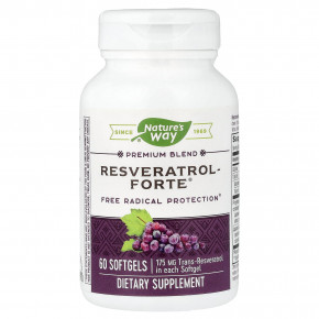 Nature's Way, Resveratrol Forte®, смесь премиального качества, 60 капсул в Москве - eco-herb.ru | фото