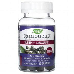 Nature's Way, Sambucus, Sleep + Immune, 30 Gummies - описание | фото