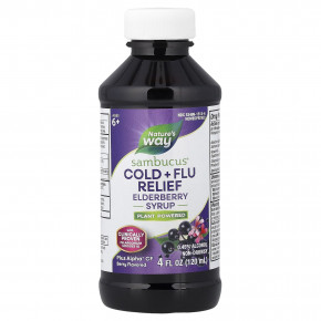 Nature's Way, Sambucus®, средство от простуды и гриппа, сироп из бузины, для детей от 6 лет, ягодный вкус, 120 мл (4 жидк. унции) в Москве - eco-herb.ru | фото