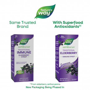 Nature's Way, Sambucus®, традиционный сироп для укрепления иммунитета, бузина, 120 мл (4 жидк. унции) в Москве - eco-herb.ru | фото