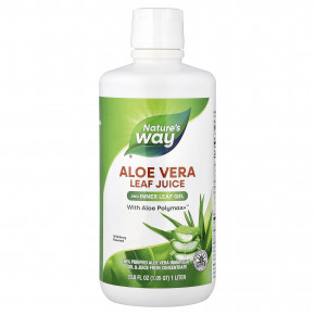 Nature's Way, сок из листьев алоэ вера и гель из внутренней части листьев алоэ вера (Aloe Polymax+™), ягодный вкус, 1 л (33,8 жидк. унции) - описание | фото