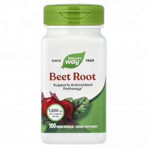 Nature's Way, свекла, 100 веганских капсул (0,5 г в 1 капсуле) - описание | фото