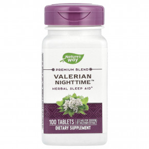 Nature's Way, Valerian Nighttime ™, 100 таблеток - описание | фото