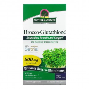 Nature's Answer, Brocco-Glutathione, средство с брокколи и глутатионом, 500 мг, 60 растительных капсул в Москве - eco-herb.ru | фото