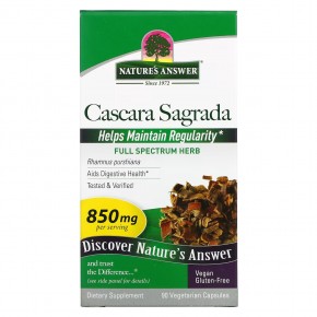 Nature's Answer, Cascara Sagrada, 425 mg, 90 Vegetarian Capsules в Москве - eco-herb.ru | фото