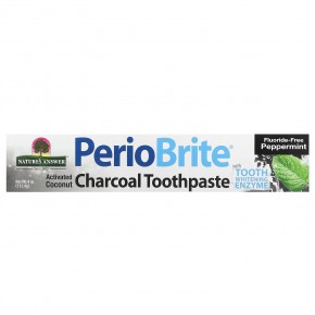 Nature's Answer, PerioBrite Charcoal Toothpaste, Peppermint, 4 oz (113.4 g) в Москве - eco-herb.ru | фото