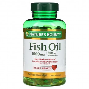 Nature's Bounty, рыбий жир, 1000 мг, 145 мягких таблеток быстрого высвобождения - описание