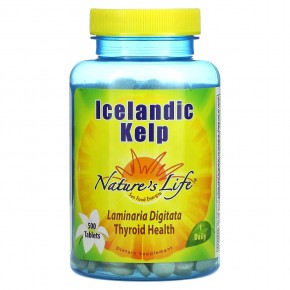 Nature's Life, Icelandic Kelp (Исландские бурые водоросли), 500 таблеток - описание
