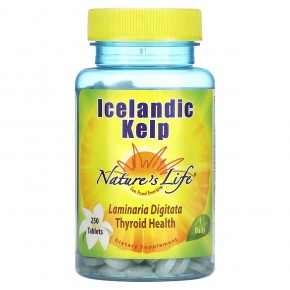 Nature's Life, Исландская бурая водоросль, 250 таблеток - описание