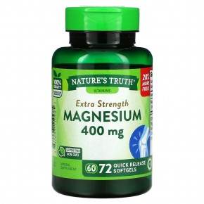 Nature's Truth, Магний Extra Strength, 400 мг, 72 мягких капсулы быстрого высвобождения в Москве - eco-herb.ru | фото