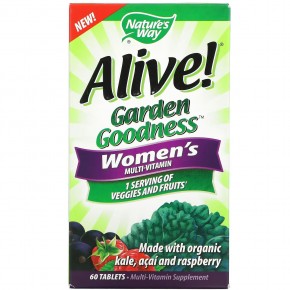 Nature's Way, Alive! Garden Goodness, мультивитамин для женщин, 60 таблеток в Москве - eco-herb.ru | фото