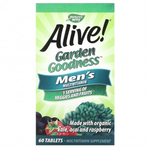 Nature's Way, Alive! Garden Goodness, мультивитамины для мужчин, 60 таблеток в Москве - eco-herb.ru | фото