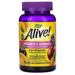 Nature's Way, Alive! полноценный мультивитаминный комплекс для женщин, ягодный вкус, 60 жевательных таблеток - описание