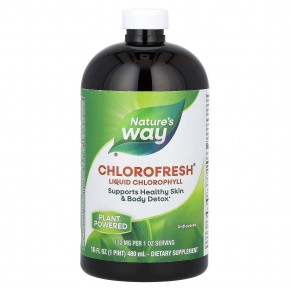 Nature's Way, Chlorofresh, жидкий хлорофилл, без добавок, 480 мл (16 жидк. унций) - описание
