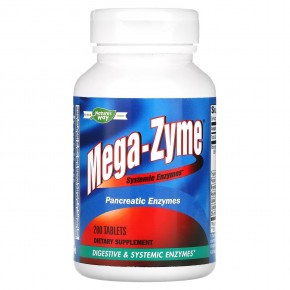 Nature's Way, Mega-Zyme®, ферменты для поджелудочной железы и системные ферменты, 200 таблеток в Москве - eco-herb.ru | фото