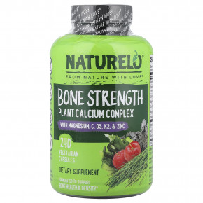 NATURELO, Bone Strength, комплекс растительного кальция, 240 вегетарианских капсул в Москве - eco-herb.ru | фото