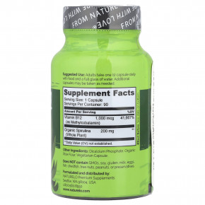 NATURELO, веганский витамин B12 со спирулиной, 90 капсул, которые легко глотать в Москве - eco-herb.ru | фото