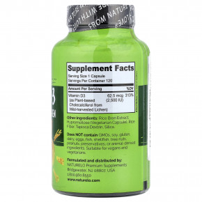 NATURELO, витамин D3, 62,5 мкг (2500 МЕ), 120 капсул, которые легко глотать в Москве - eco-herb.ru | изображение NATURELO, витамин D3, 62,5 мкг (2500 МЕ), 120 капсул, которые легко глотать в Москве - eco-herb.ru | фото