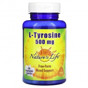 Nature's Life, L-тирозин, 500 мг, 100 вегетарианских капсул в Москве - eco-herb.ru | фото